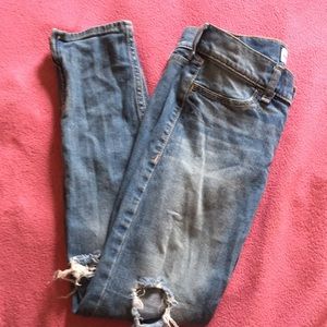Girls distressed Abercrombie jeans